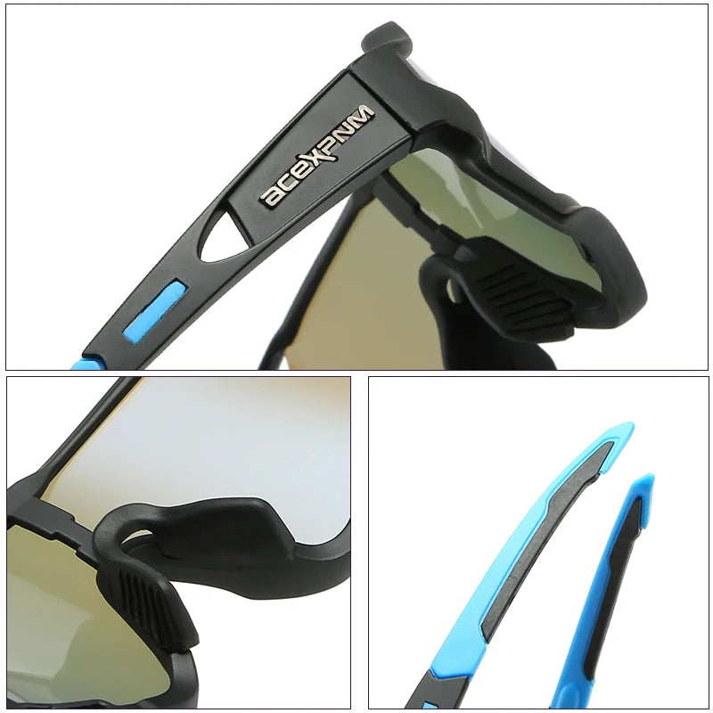 ACEXPNM Polarized Mountain Bike Cycling Glasses Outdoor Sports Cycling Goggles UV400 4 Lens Cycling Eyewear Men Women Sunglasses